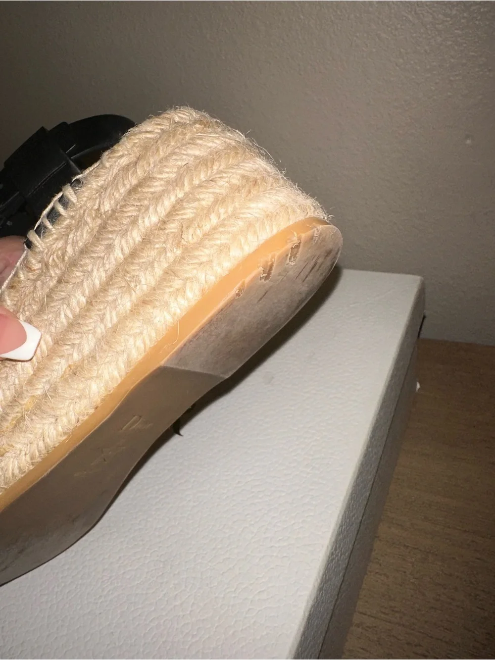 D-Dior Black Calfskin Espadrille Platform Sandals